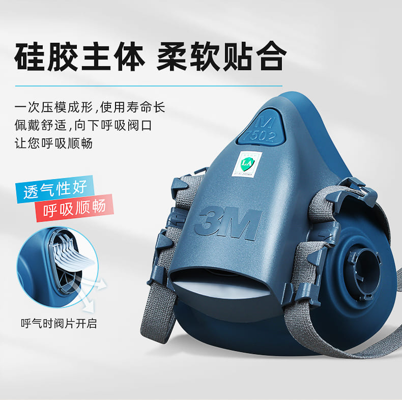 3M 7502 双滤盒半面罩 (中号)